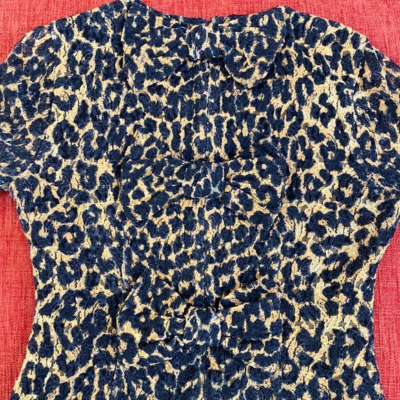 RODARTE x Target Leopard Print Black Lace Mini Dress Bows - Picture 11 of 15